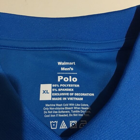 Walmart Polo Shirt Size XL Blue Employee Uniform Workwear Stretch Mens - Picture 3 of 6